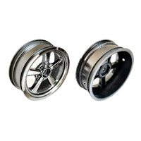 Drag Front Wheels, 2.2 in, 12 mm Hex, black chrome