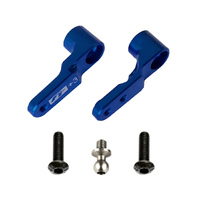 RC10B6 FT Steering Bellcranks, +3mm, blue aluminum