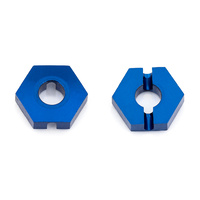 ####B64 Front Wheel Hexes, 12 mm, blue aluminum (3.5mm thick)