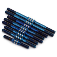 JConcepts - RC10 Worlds Fin titanium turnbuckle set - burnt blue, 8pc. 