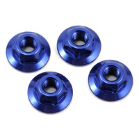 JConcepts - 4mm large flange serrated locknut - blue (fits, B6, B5, TLR, Xray, Serpent, Kyosho)