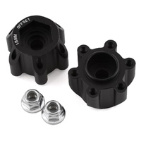 Tribute wheel, aluminum 12mm hex wheel adaptor, black anodized - 18mm offset - 2pc.