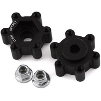 Tribute wheel, aluminum 12mm hex wheel adaptor, black anodized - 11mm offset - 2pc.