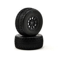 3Ds - green compound - black Hazard 12mm wheel - (Losi SCT-E, 22 SCT pre-mounted)