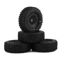 Landmines - green compound - pre-mounted, black #3430B Hazard wheel (Fits - SCX24)