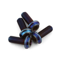 3x8mm Top Hat Titanium screw, burnt blue - 4pc