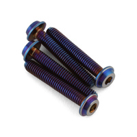 3x18mm Top Hat Titanium screw, burnt blue - 4pc