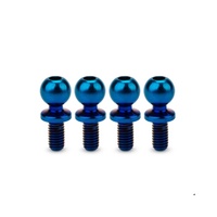 5.5 x 6mm revolved titanium ball-stud, burnt blue, 4pc.