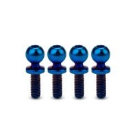 5.5 x 8mm revolved titanium ball-stud, burnt blue, 4pc.