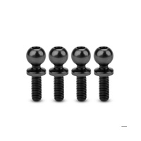 5.5 x 8mm revolved titanium ball-stud, stealth black, 4pc.