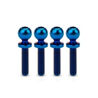 5.5 x 12mm revolved titanium ball-stud, burnt blue, 4pc.