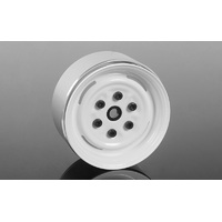 Vintage Yota 6 Lug Stamped Steel 1.55" Beadlock Wheels (White)