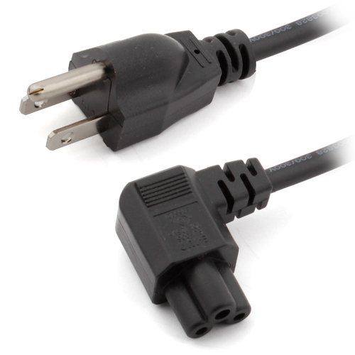 US to IEC 320 C5 Angle AC Power Cord, 1m