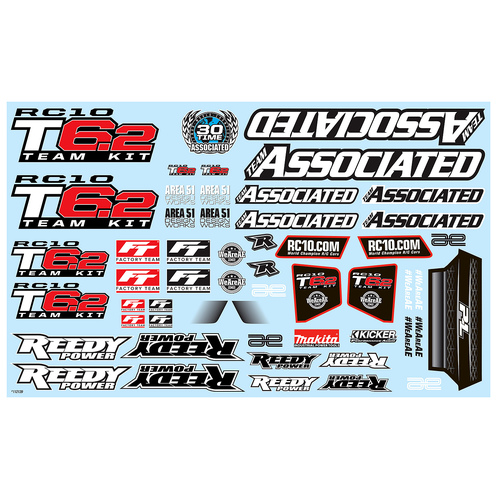 ####RC10T6.2 Decal Sheet