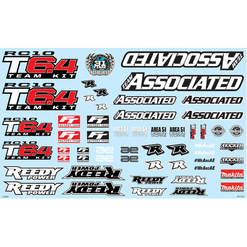 RC10T6.4 Decal Sheet