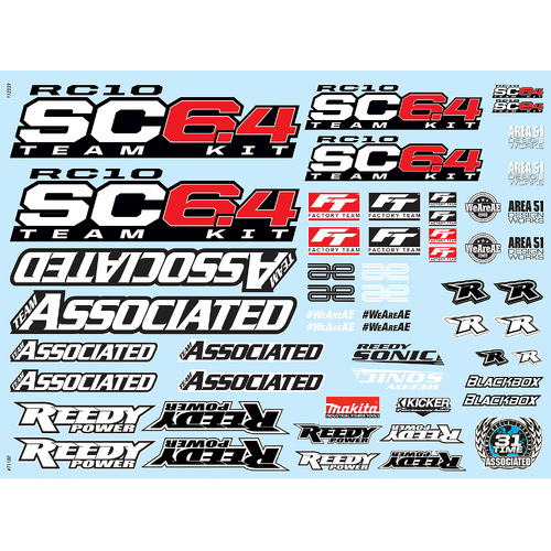 RC10SC6.4 Decal Sheet