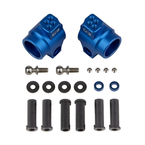 DR10 FT Rear Hub Set, blue aluminum