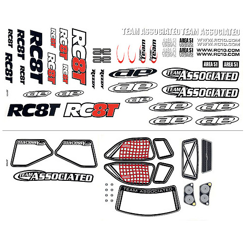 ####RC8T Decal Sheet