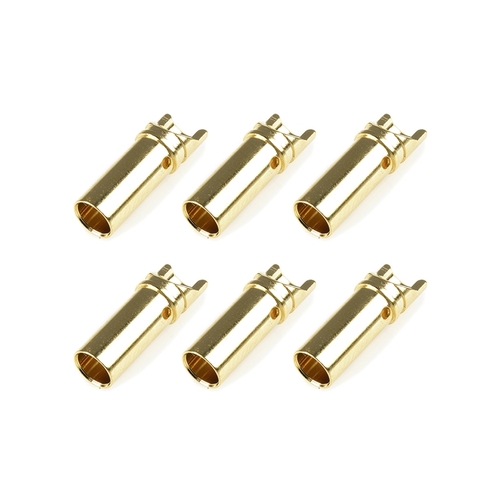 Team Corally - Bullit Connector 5.0mm - Female - Gold Plated - Ultra Low Resistance  - 6 pcs