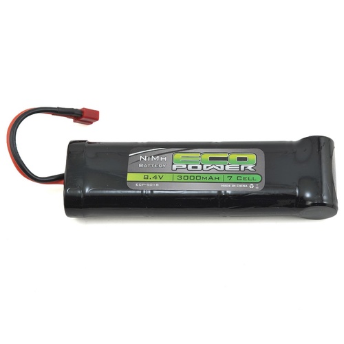 EcoPower 7-Cell NiMH Stick Pack Battery w/T-Style Connector (8.4V/3000mAh)