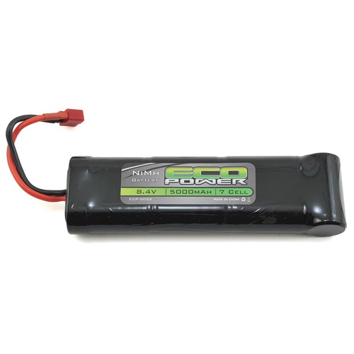 EcoPower 7-Cell NiMH Stick Pack Battery w/T-Style Connector (8.4V/5000mAh)