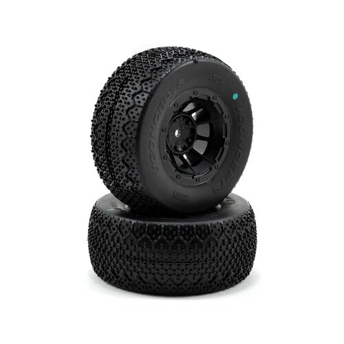 3Ds - green compound - black Hazard 12mm wheel - (Slash R, Slash 4x4 F-R pre-mounted) 