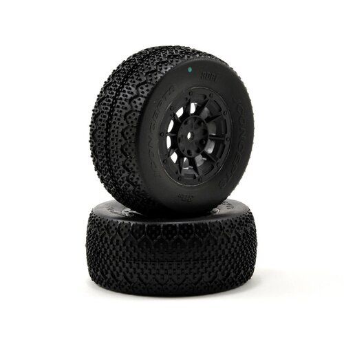 3Ds - green compound - black Hazard 12mm wheel - (Losi SCT-E, 22 SCT pre-mounted)