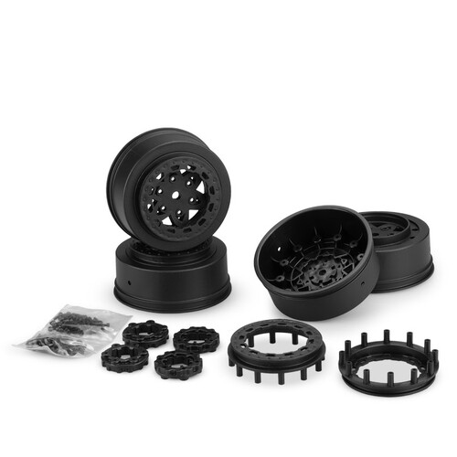 Tremor, Traxxas UDR front & rear wheel - black - 4pc.