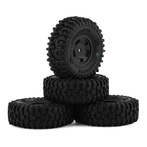 Tusk - green compound - pre-mounted, black #3431B Glide 5 wheel (Fits - SCX24)