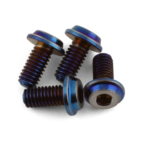 3x6mm Top Hat Titanium screw, burnt blue - 4pc