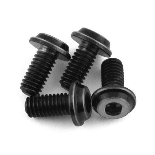 3x6mm Top Hat Titanium screw, stealth black - 4pc