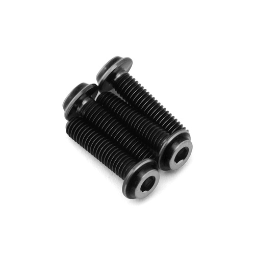 3x12mm Top Hat Titanium screw, stealth black - 4pc