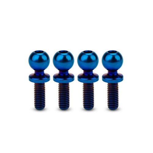 5.5 x 8mm revolved titanium ball-stud, burnt blue, 4pc.