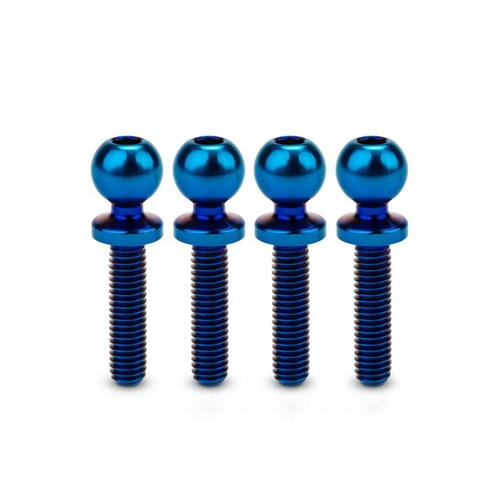 5.5 x 12mm revolved titanium ball-stud, burnt blue, 4pc.