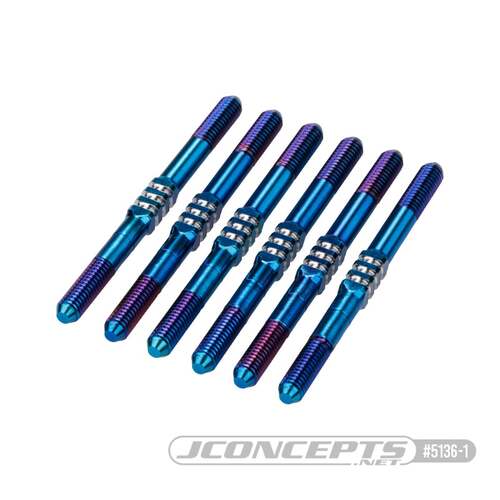 JConcepts - RC10B7 3.5 x 48mm Fin Titanium turnbuckle, 6pc. - Burnt Blue