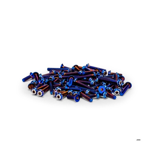 JConcepts - RC10B7 Titanium top hat screw set, upper (blue) - 77pc