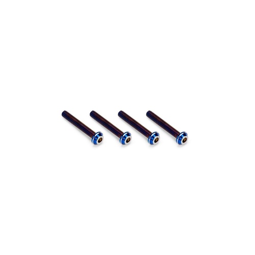 3x20mm Top Hat Titanium screw, burnt blue - 4pc