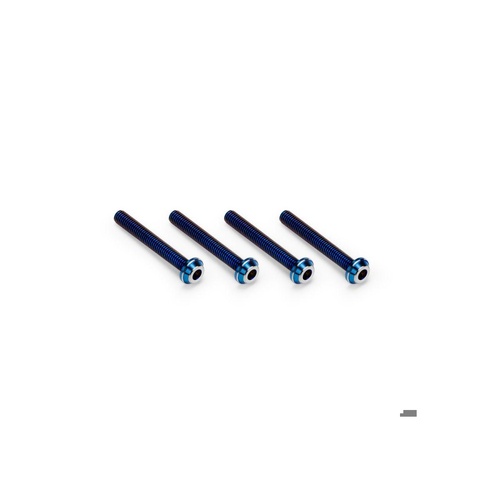 3x22mm Top Hat Titanium screw, burnt blue - 4pc