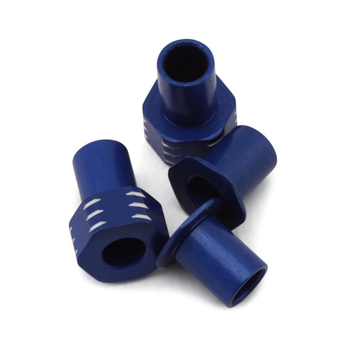 JConcepts - RC10B7 aluminum caster hat bushings, 0 and 3mm, 4pc - blue