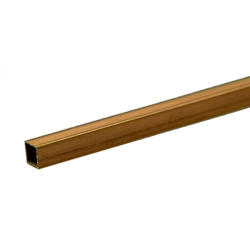 K&S 8153 SQUARE BRASS TUBE .014 WALL (12IN LENGTHS) 3/16IN (1 TUBE PER CARD