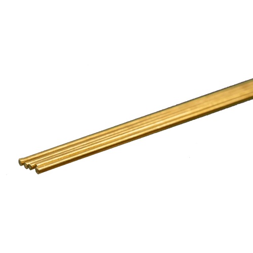 K&S 8160 SOLID BRASS ROD (12IN LENGTHS) 1/32IN (5 RODS PER CARD)