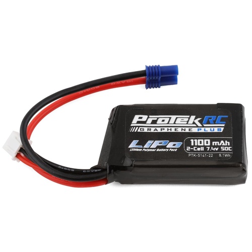 ProTek RC 2S 50C 1100mAh Losi Mini T/B & JRX2 LiPo Battery w/EC2 Connector