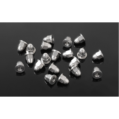 M2 Flanged Acorn Nuts (Silver)