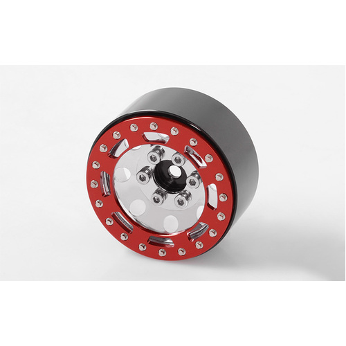 TRO 1.7" Stamped Steel Beadlock Wheels (Red/Chrome)