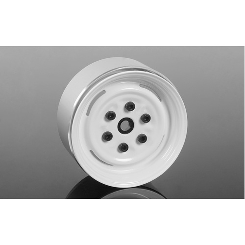 Vintage Yota 6 Lug Stamped Steel 1.55" Beadlock Wheels (White)